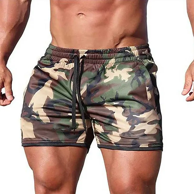 3" Men's Camo Fitness Shorts with Quick Dry Technology