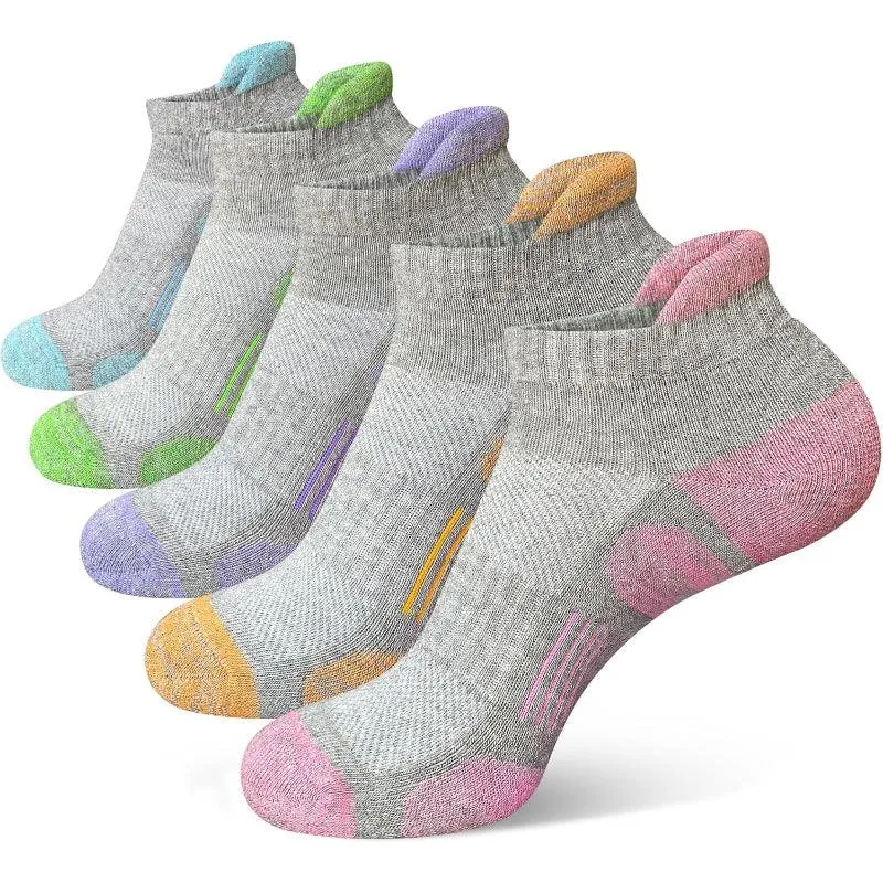 4 Pair Thick Cushioned Athletic Ankle Support Socks