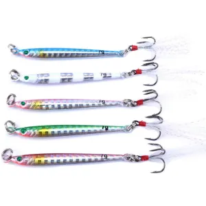 5PCS 7g 10g 14g 17g 21g 28g 40g Fishing Lure Lead Fish Seawater Fishing Spoon Lure Metal VIB Jig Lure Slice Jig Bait Lead Fish