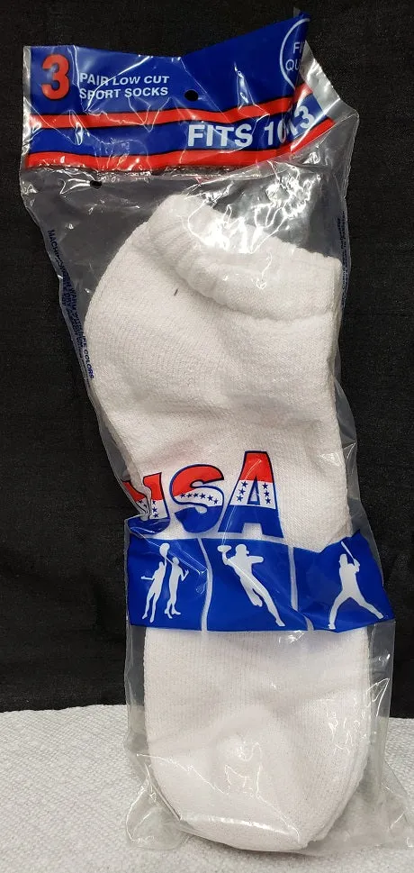 Abril -- Men's Cotton Golf Socks -- 3Pr Pack -- White