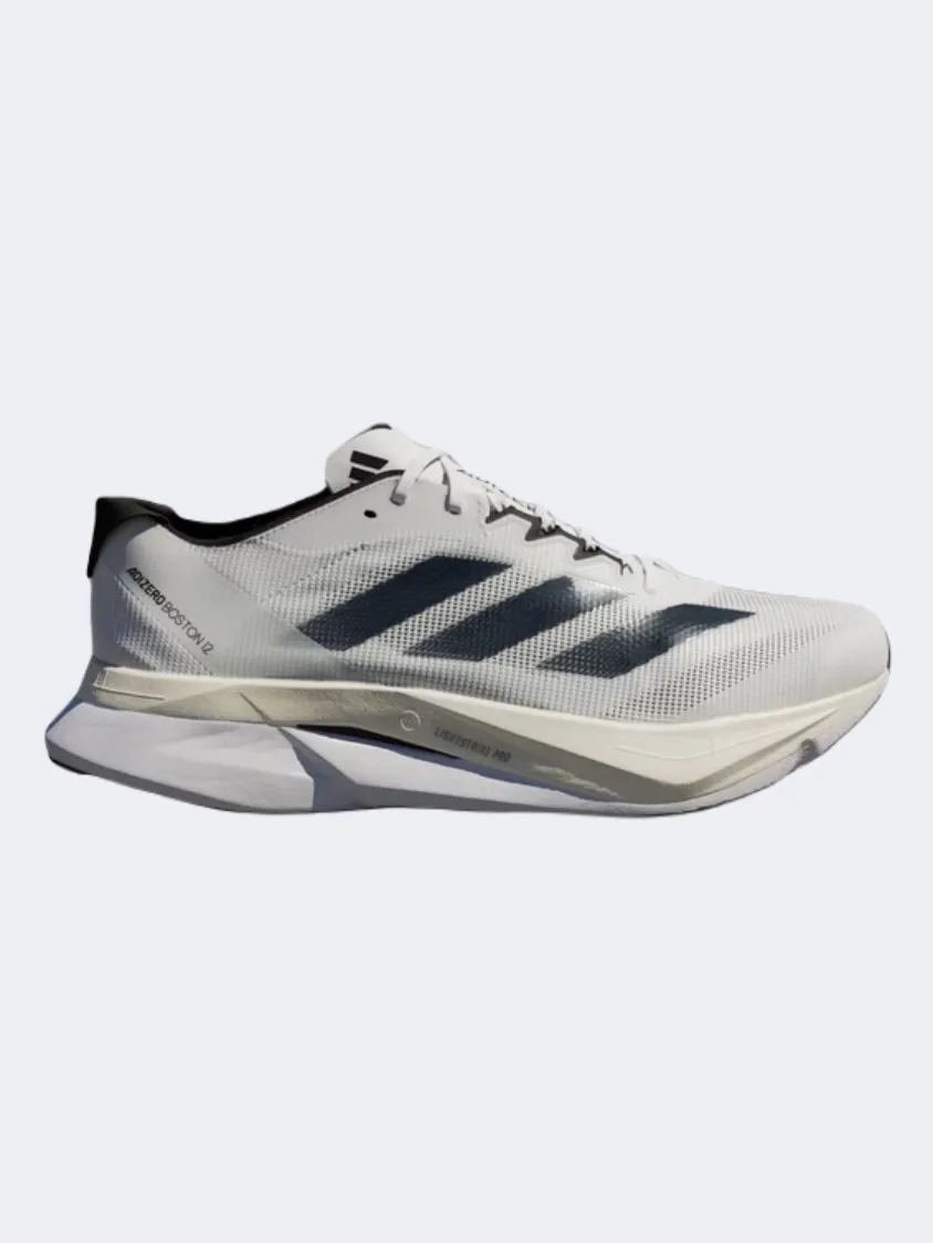 Adidas Adizero Boston 12 Men Running Shoes White/Black/Metallic