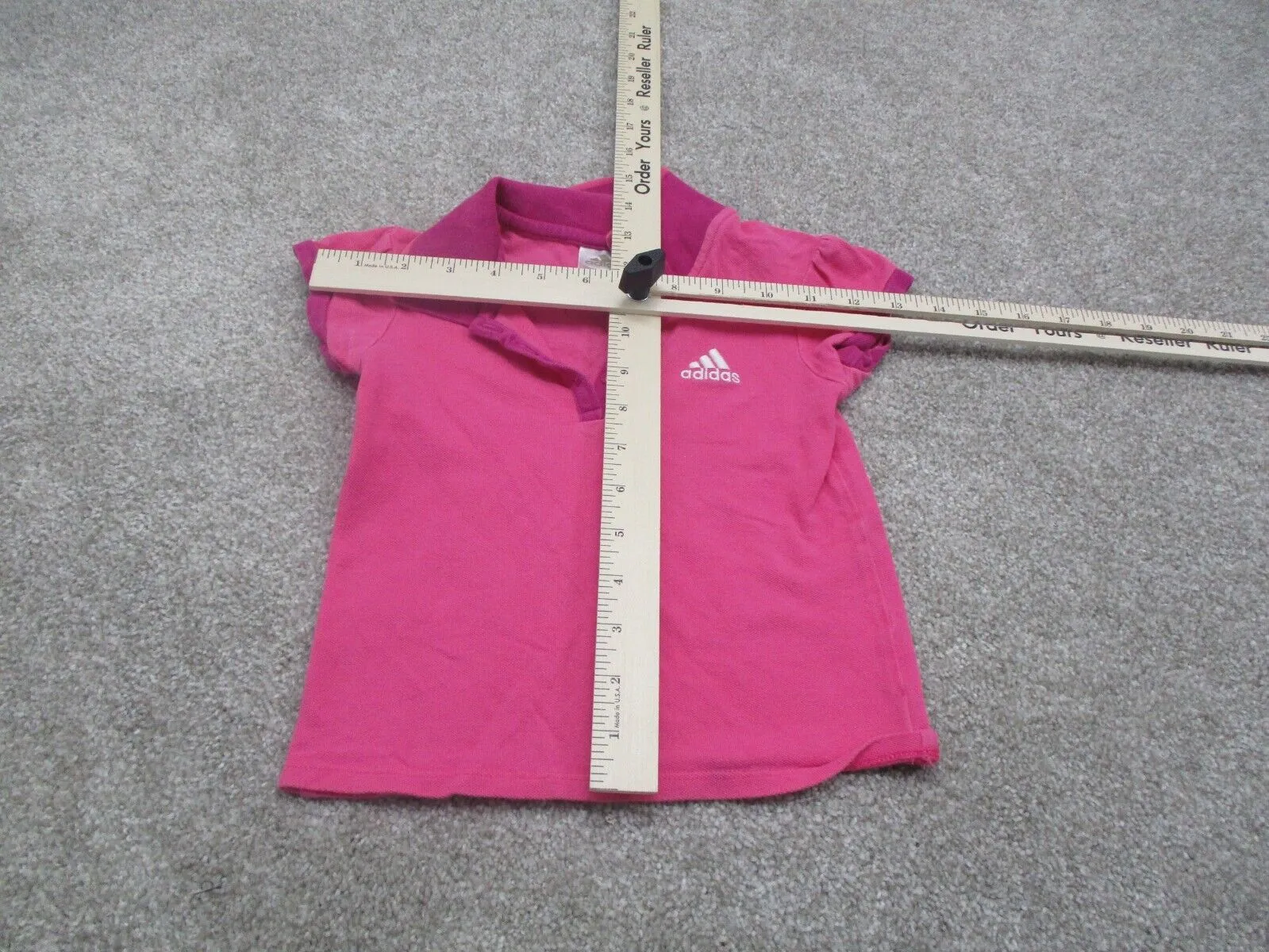 Adidas Golf Polo Shirt Kids Girls Size 2T Pink Embroidered Logo Sports Shirt