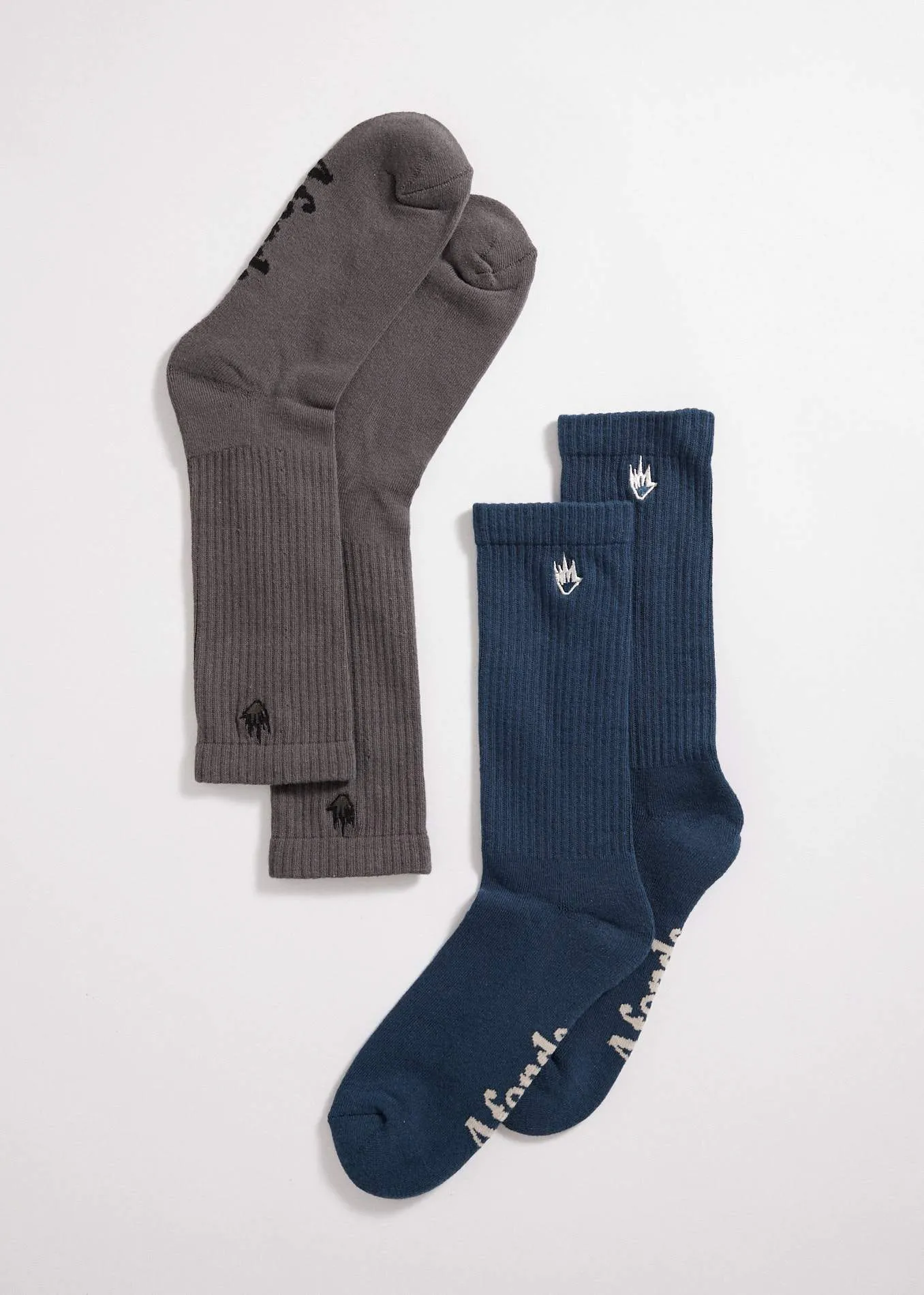 Afends Unisex Flame - Socks Two Pack - Gunmetal / Midnight