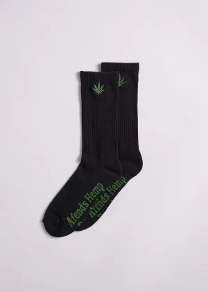 Afends Unisex Happy Hemp - Socks One Pack - Black