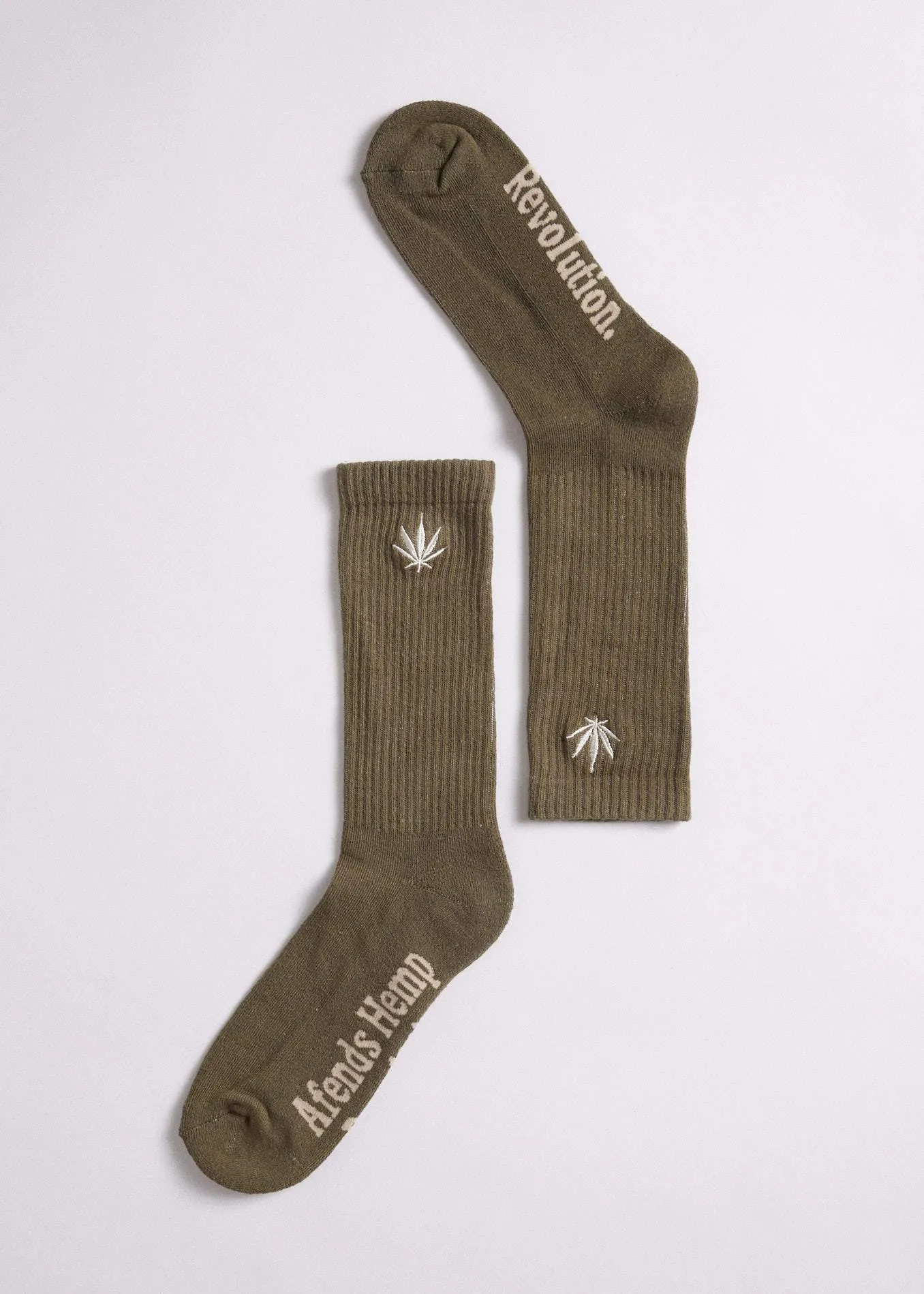 Afends Unisex Happy Hemp - Socks One Pack - Covert Green