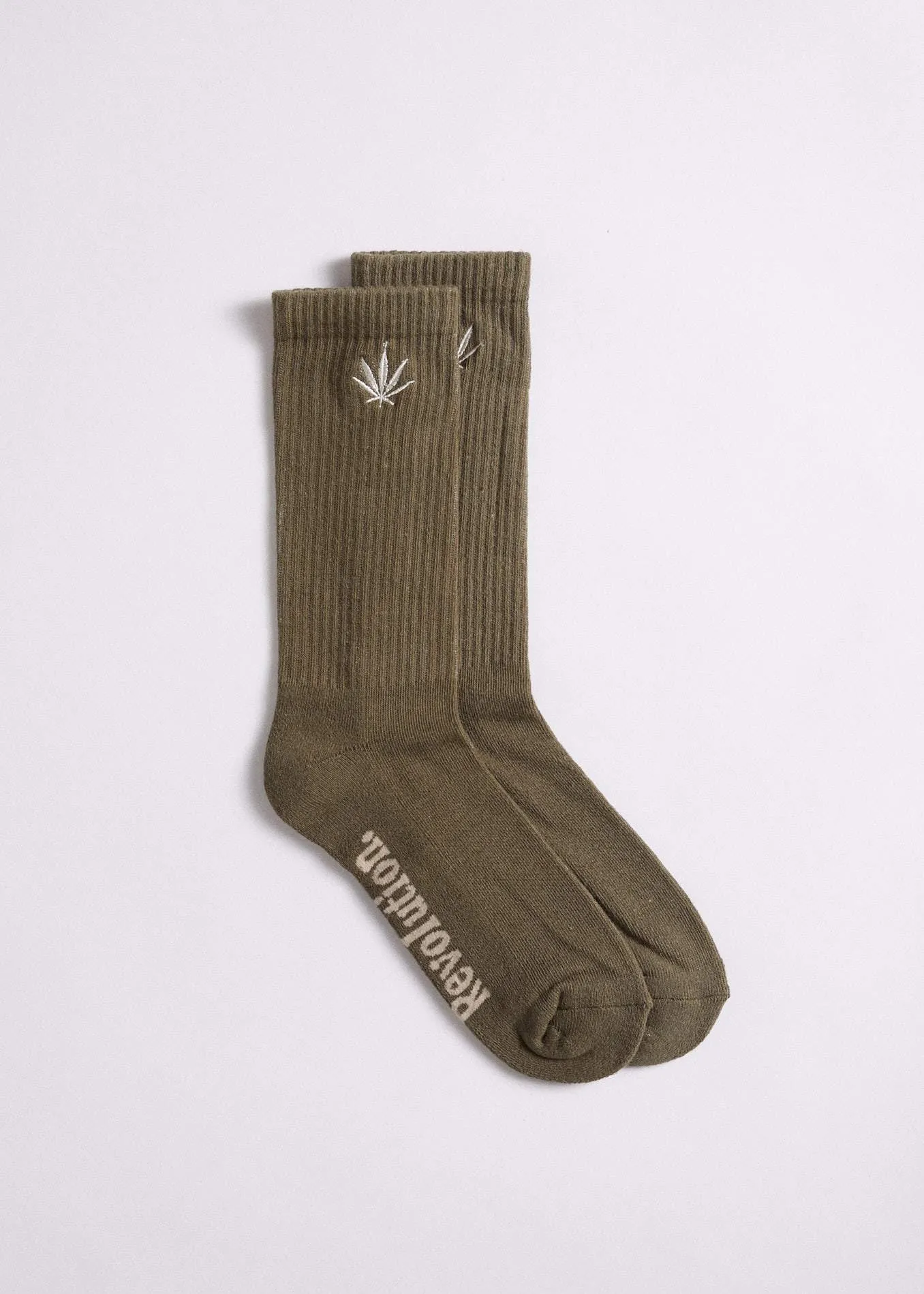 Afends Unisex Happy Hemp - Socks One Pack - Covert Green