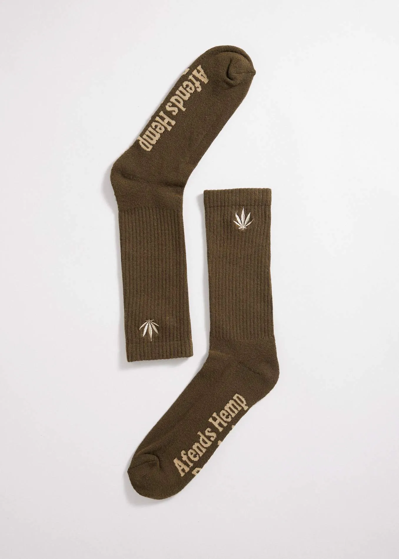 Afends Unisex Happy Hemp - Socks One Pack - Dark Olive