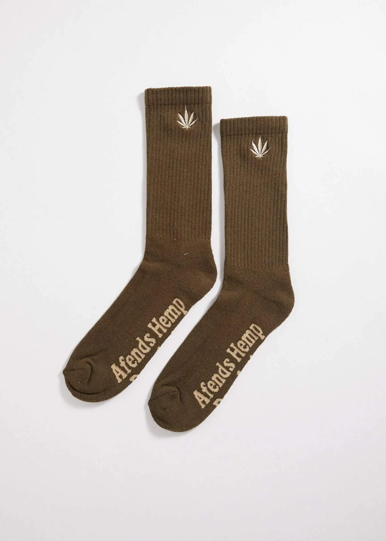 Afends Unisex Happy Hemp - Socks One Pack - Dark Olive