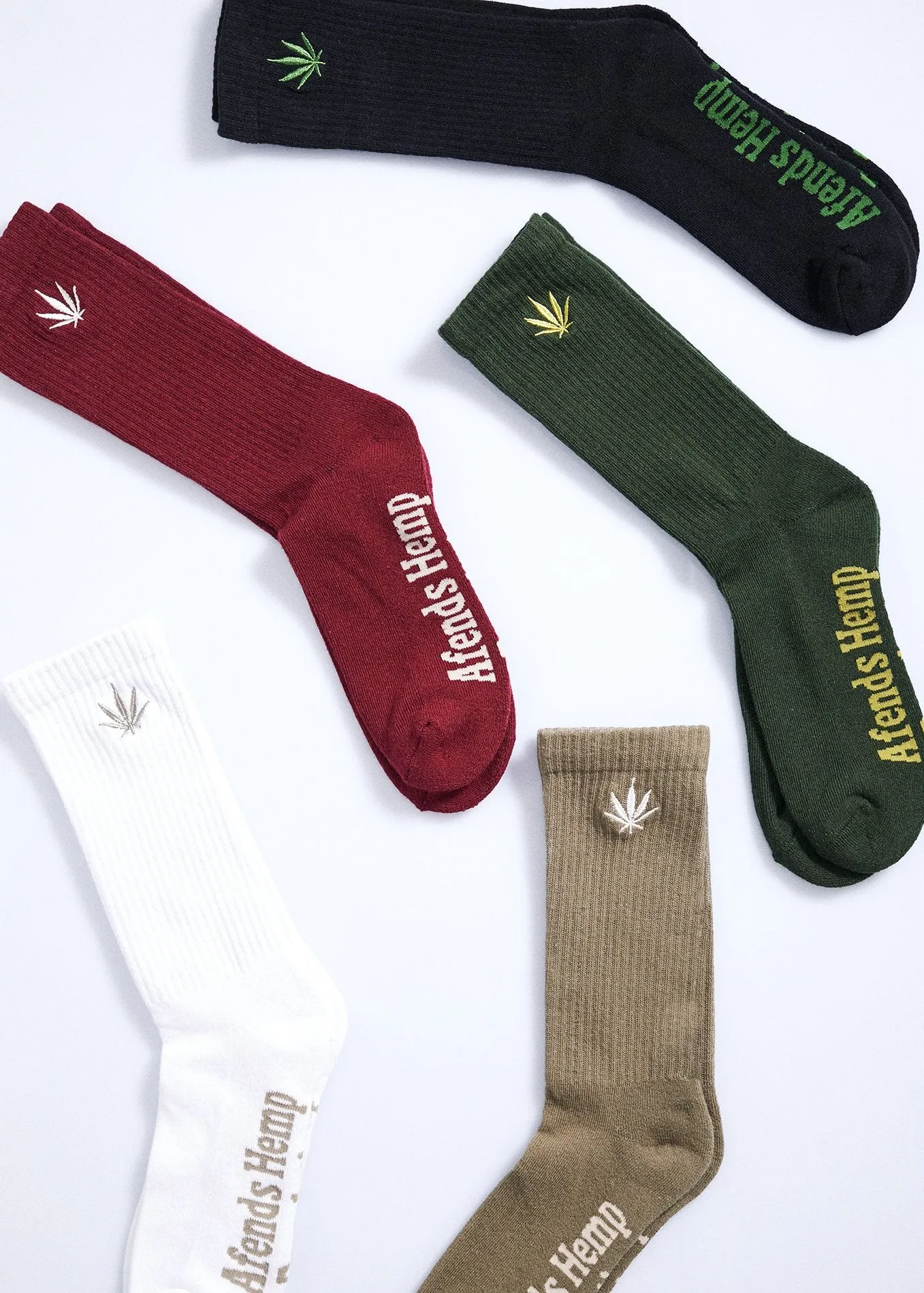 Afends Unisex Happy Hemp - Socks One Pack - Ganja Green