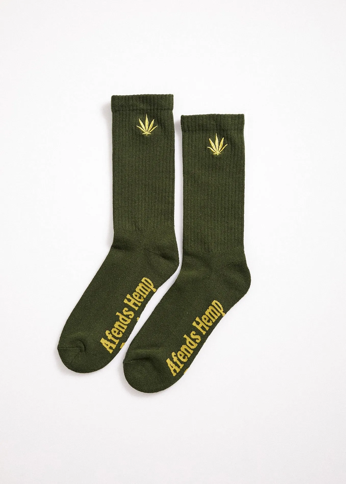 Afends Unisex Happy Hemp - Socks One Pack - Ganja Green