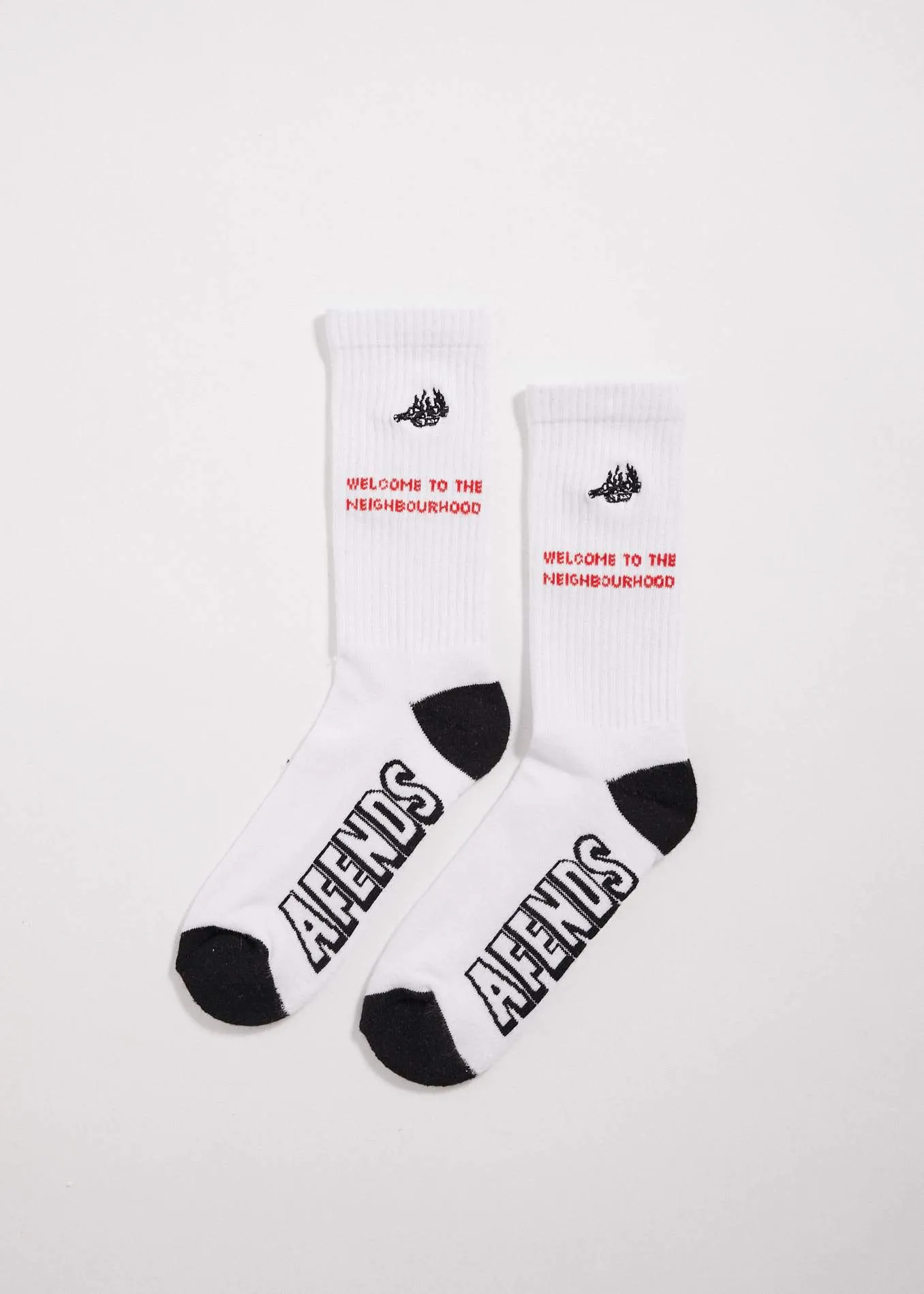 Afends Unisex Neighbourhood Threat - Hemp Socks One Pack - White