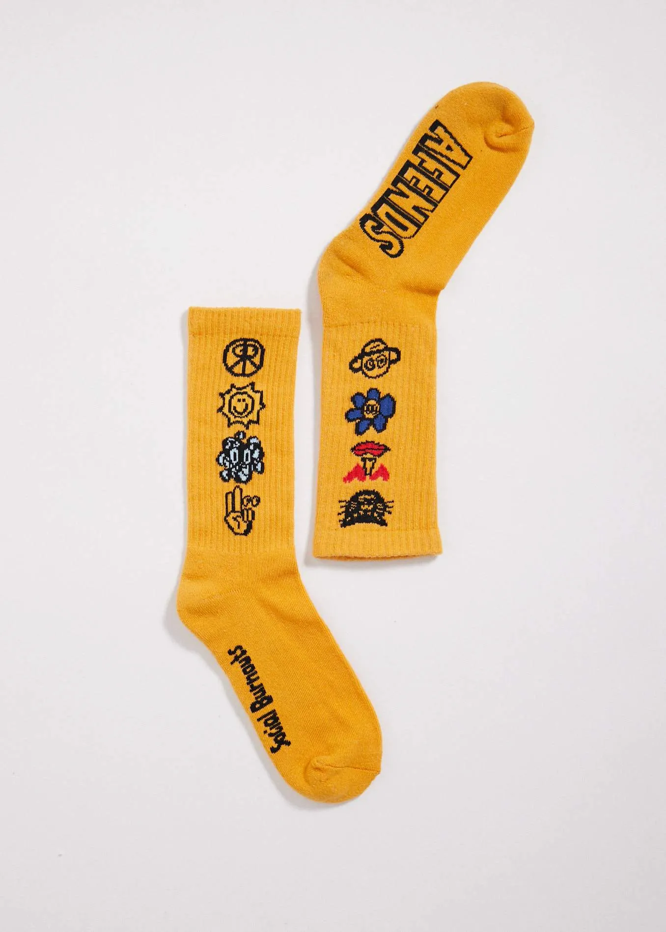 Afends Unisex Social Burnout - Hemp Socks One Pack - Beeswax