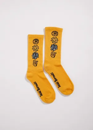 Afends Unisex Social Burnout - Hemp Socks One Pack - Beeswax