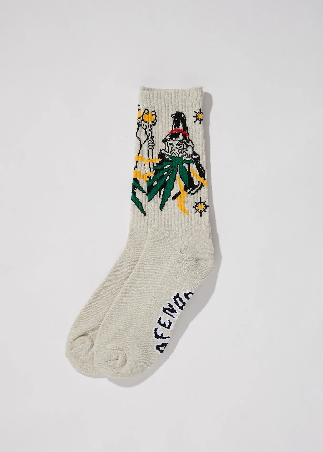 Afends Unisex Wizardry - Hemp Socks One Pack - Moonbeam