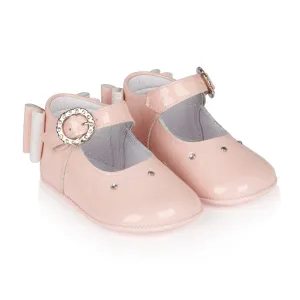 Andanines Baby Patent Leather Diamante Pre Walker Shoes