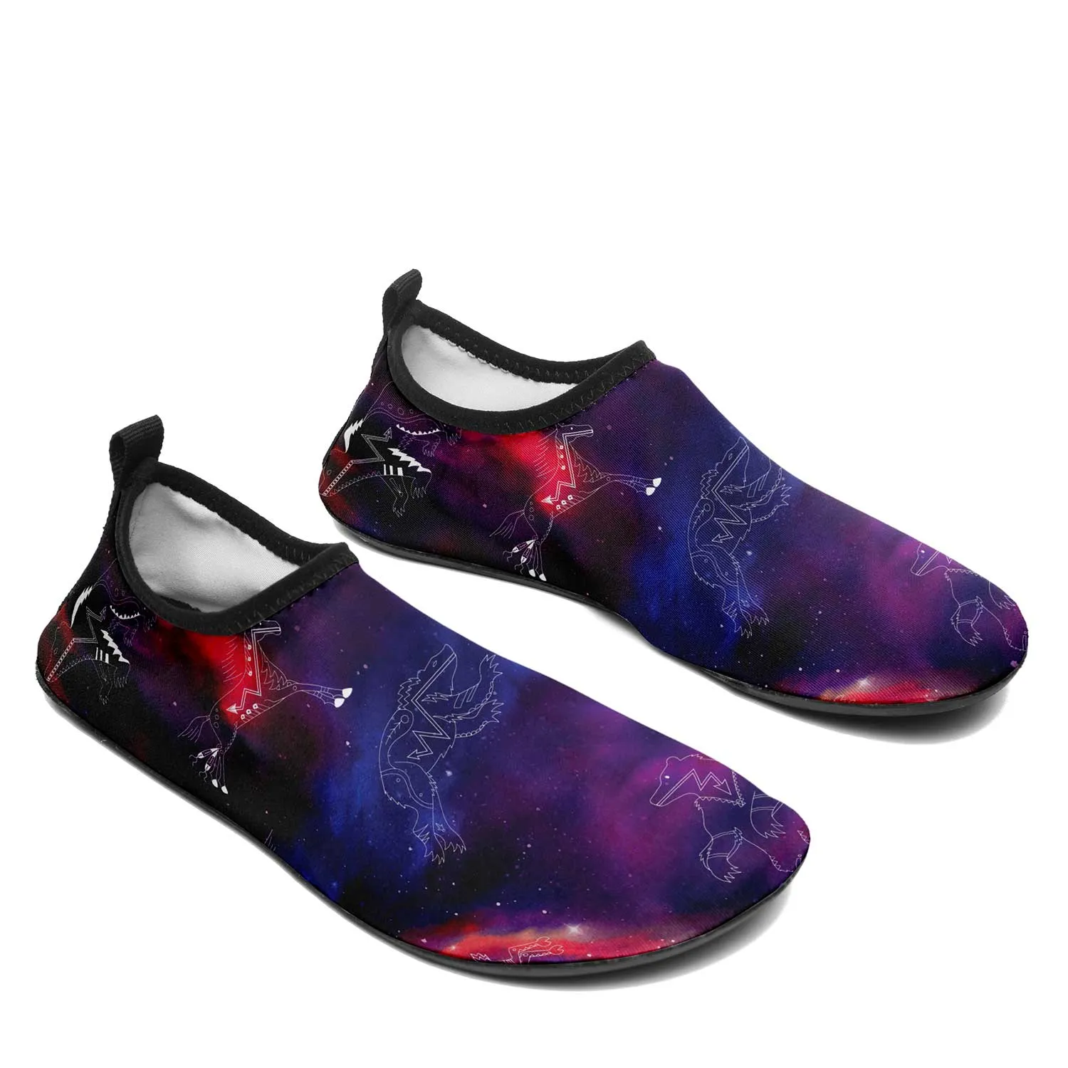 Animal Ancestors 3 Blue Pink Swirl Kid's Sockamoccs Slip On Shoes