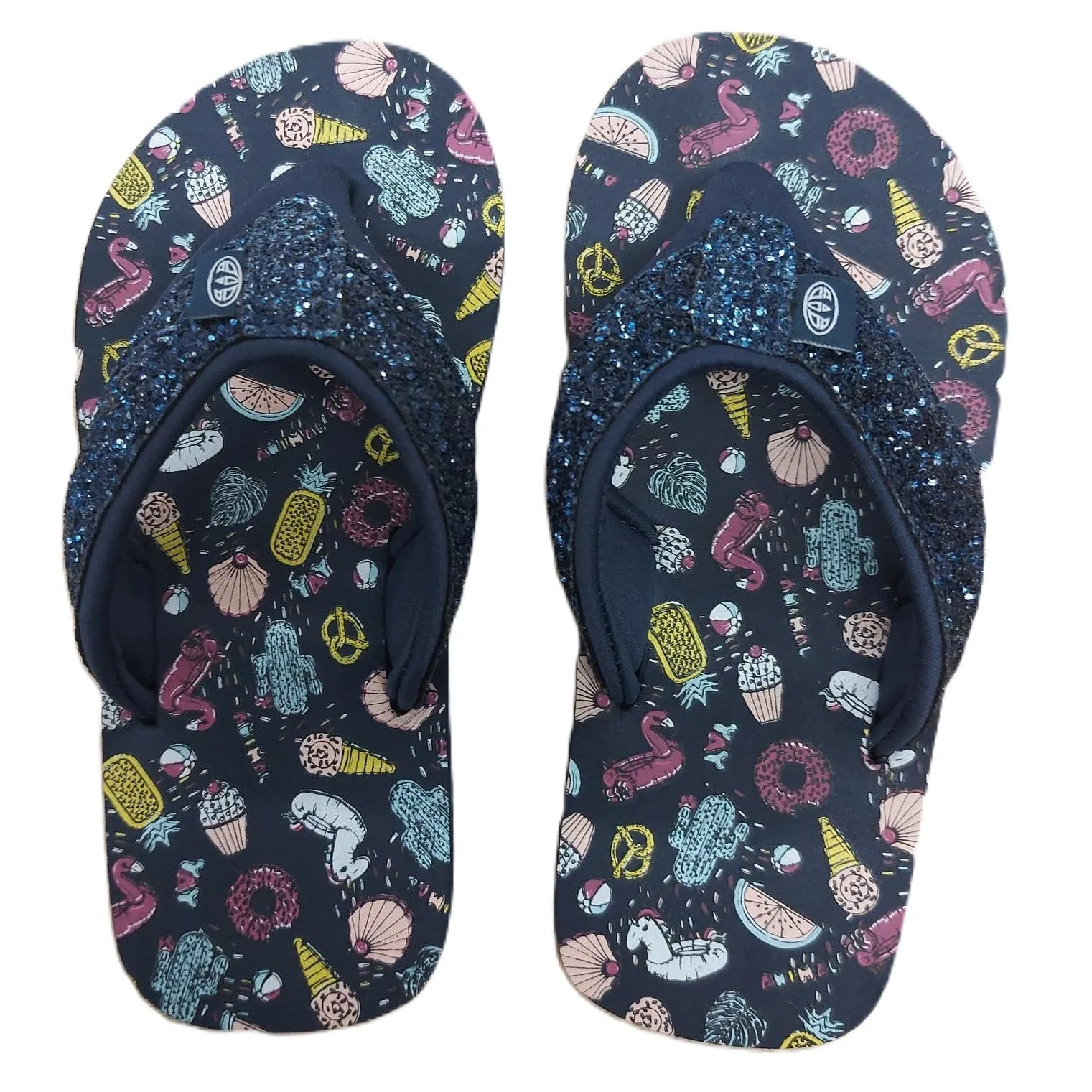 Animal Girls Swish Glitz Flip Flops