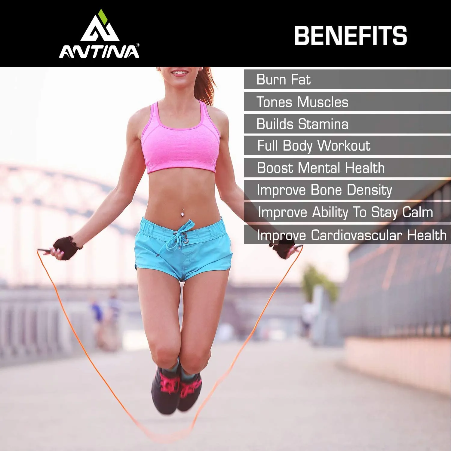 ANTINA Skipping Rope for Men and Women|Adjustable Jumping/Jump Rope|Speed Skipping Rope for Kids, Women, Girls Rassi Jumping Men for Exercise & Gym, (Multicolor)