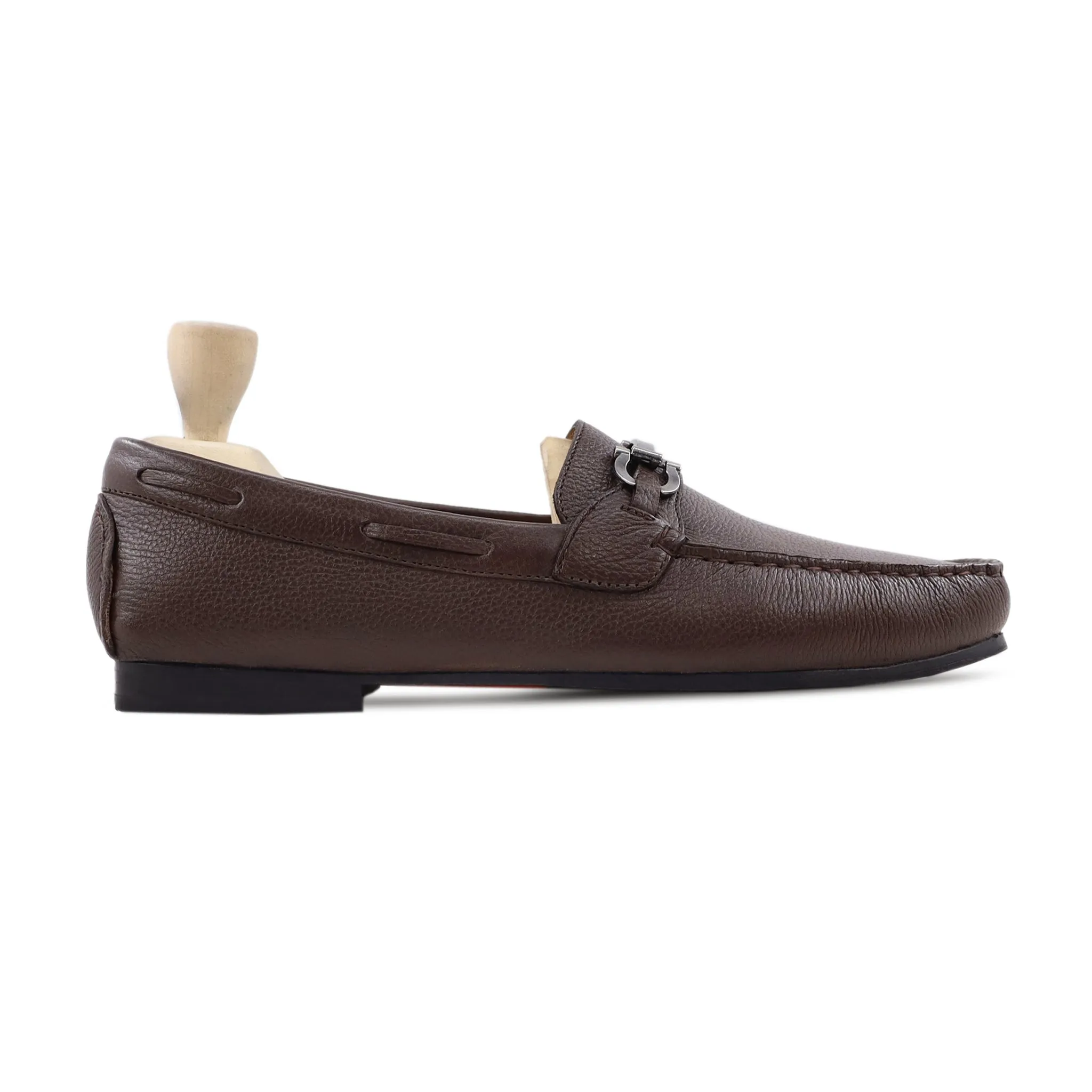 Arrie - Men's Dark Brown Pebble Grain Leather Loafer