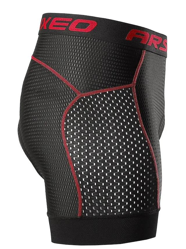 Arsuxeo Men's Cycling Padded Shorts Cycling Underwear Bike Padded Shorts 5D padded Chamois Bottoms Breathable Sweat wicking Sports Solid Color Black Red Gray Bike Wear