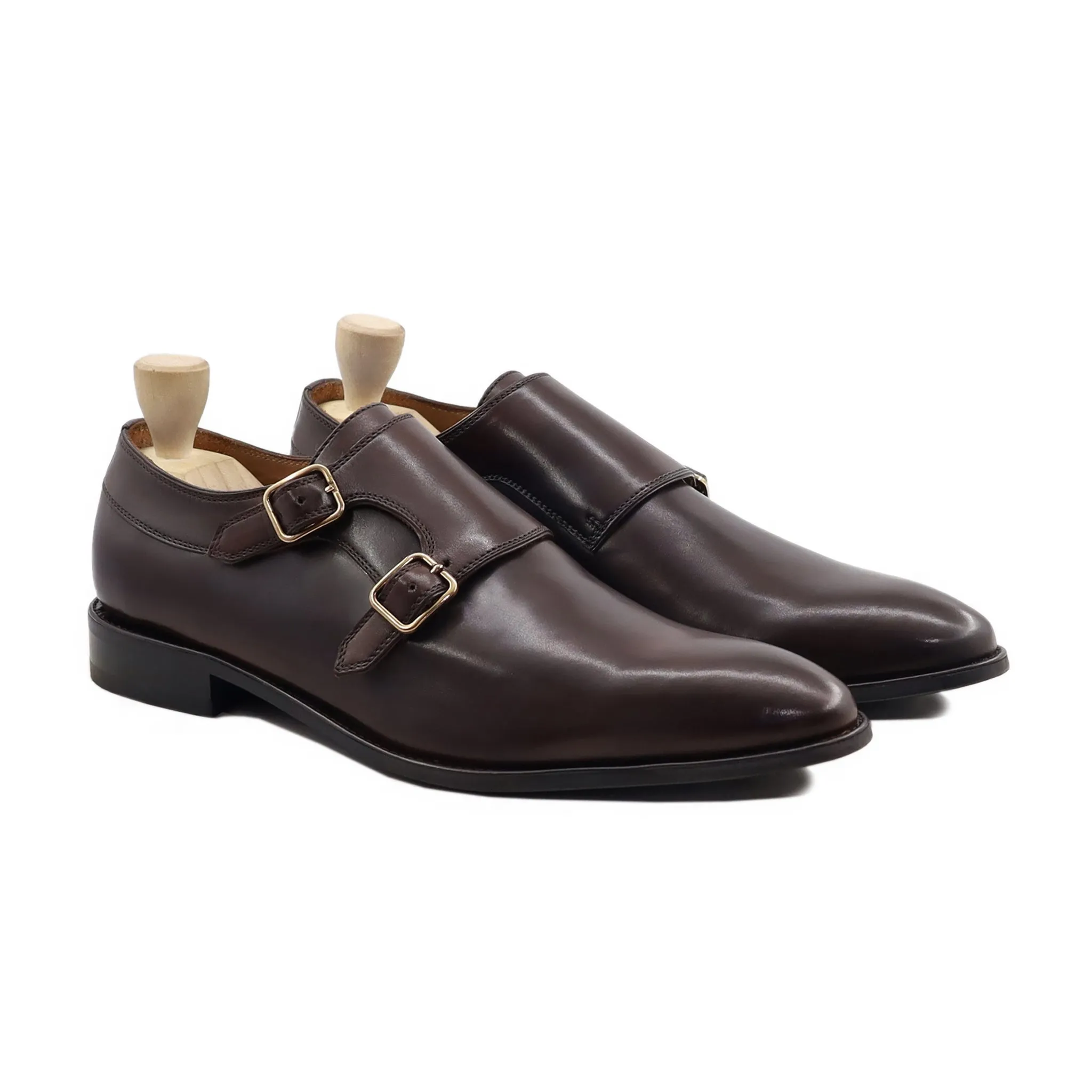 Artista - Men's Dark Brown Calf Leather Double Monkstrap