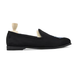 Auston - Men's Black Kid Suede Leather Loafer