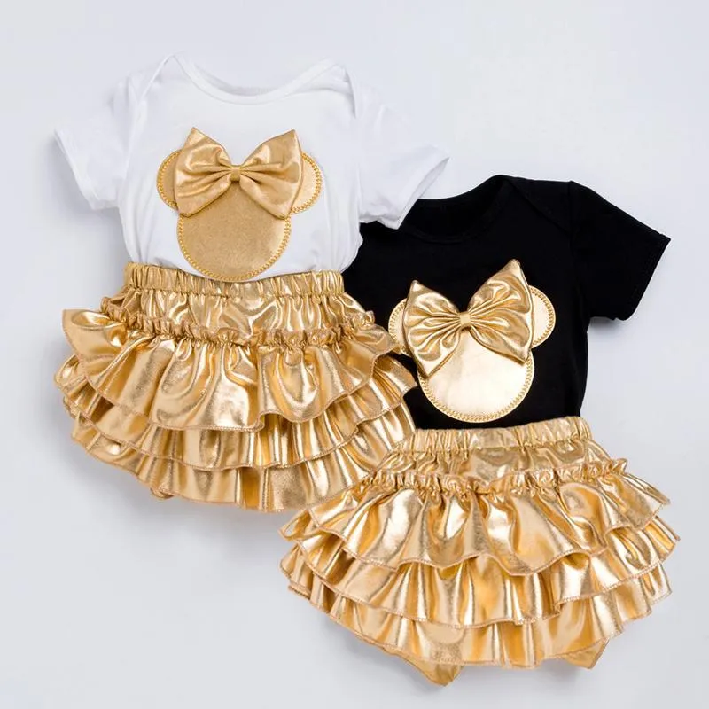 Baby Golden Clothes & Shoes Set - Bow On Shirt