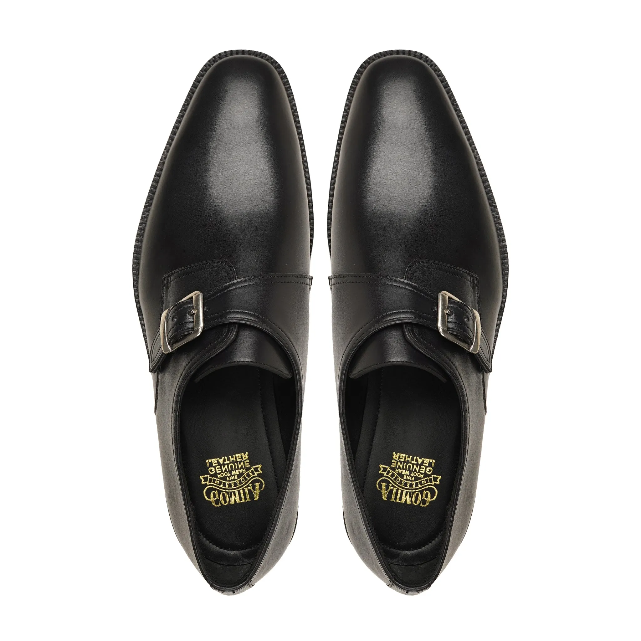 Bazuka - Men's Black Calf Leather Single Monkstrap