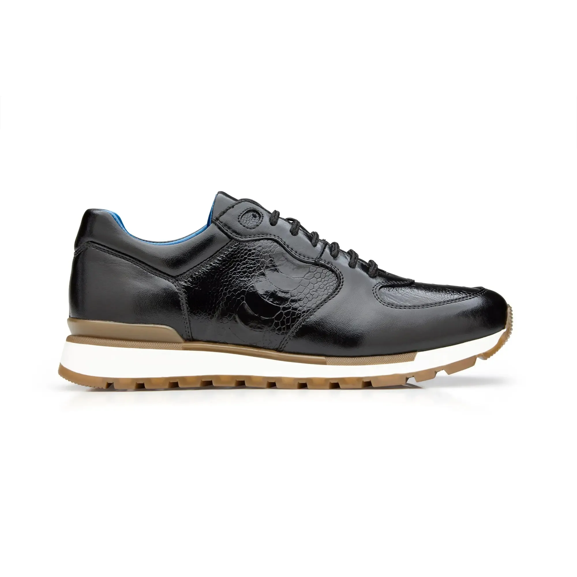 Belvedere Bobo in Black Genuine Ostrich Leg & Italian Calf Sneakers