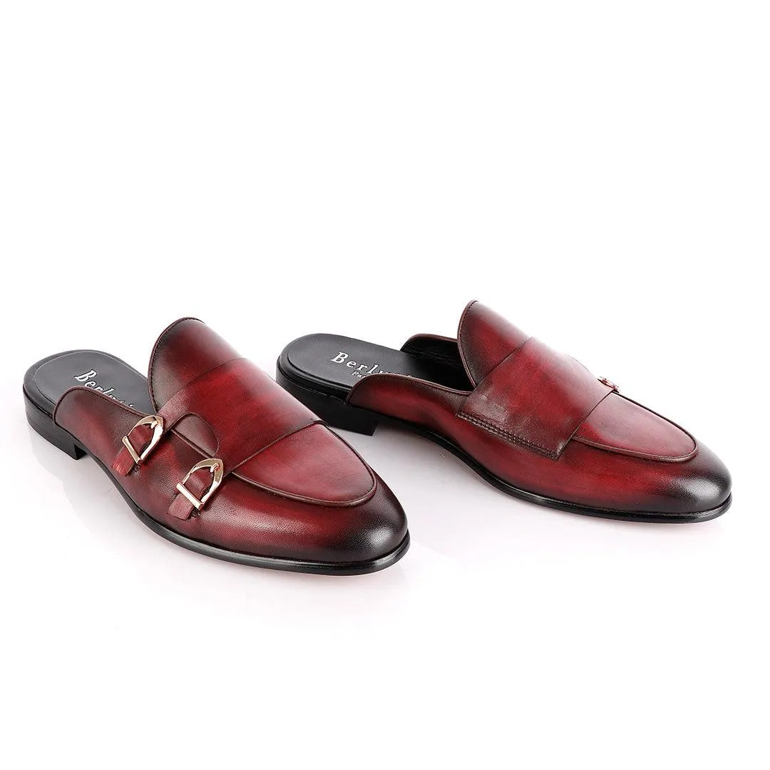 Berluti Double Monk Strap Wine Half Shoe