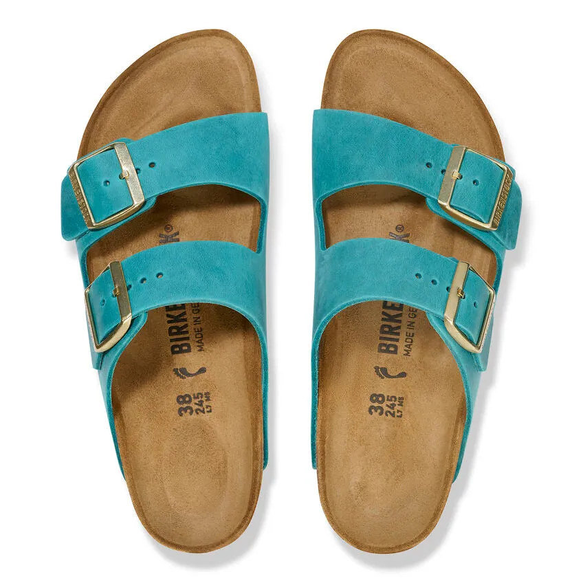 Birkenstock arizona oiled full grain leather n1026537 biscay bay turquoise