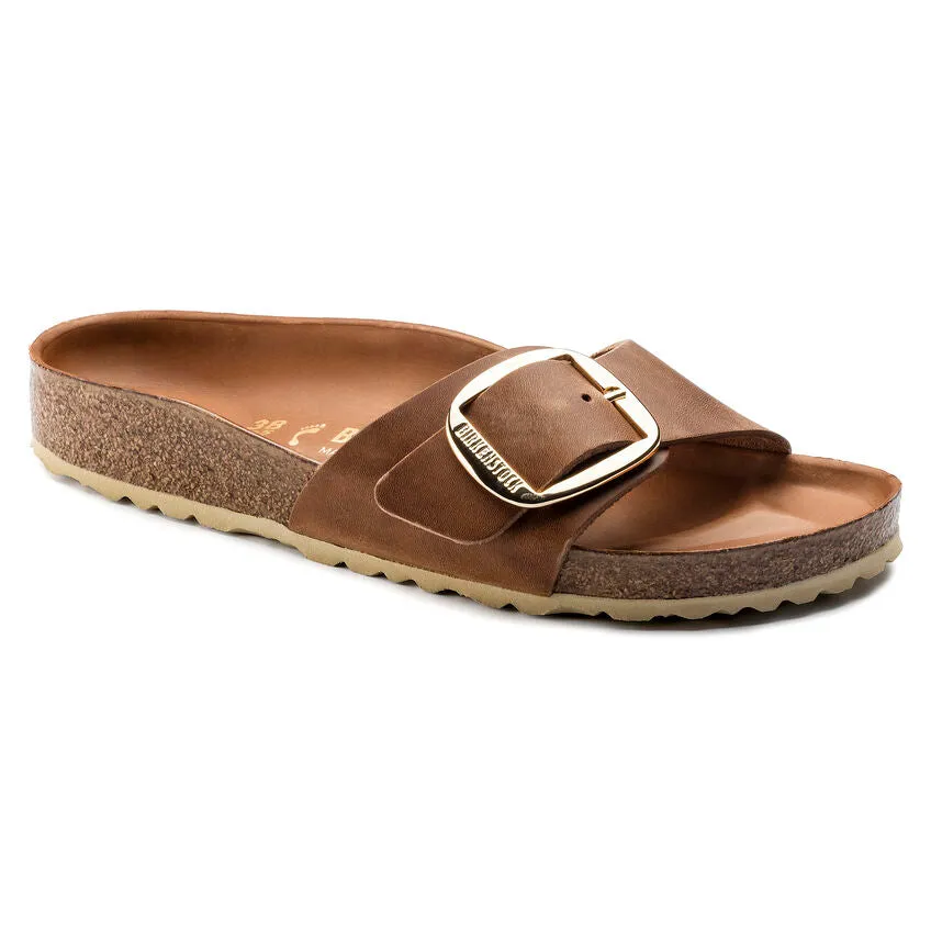 Birkenstock madrid leather big buckle 1006525 cognac