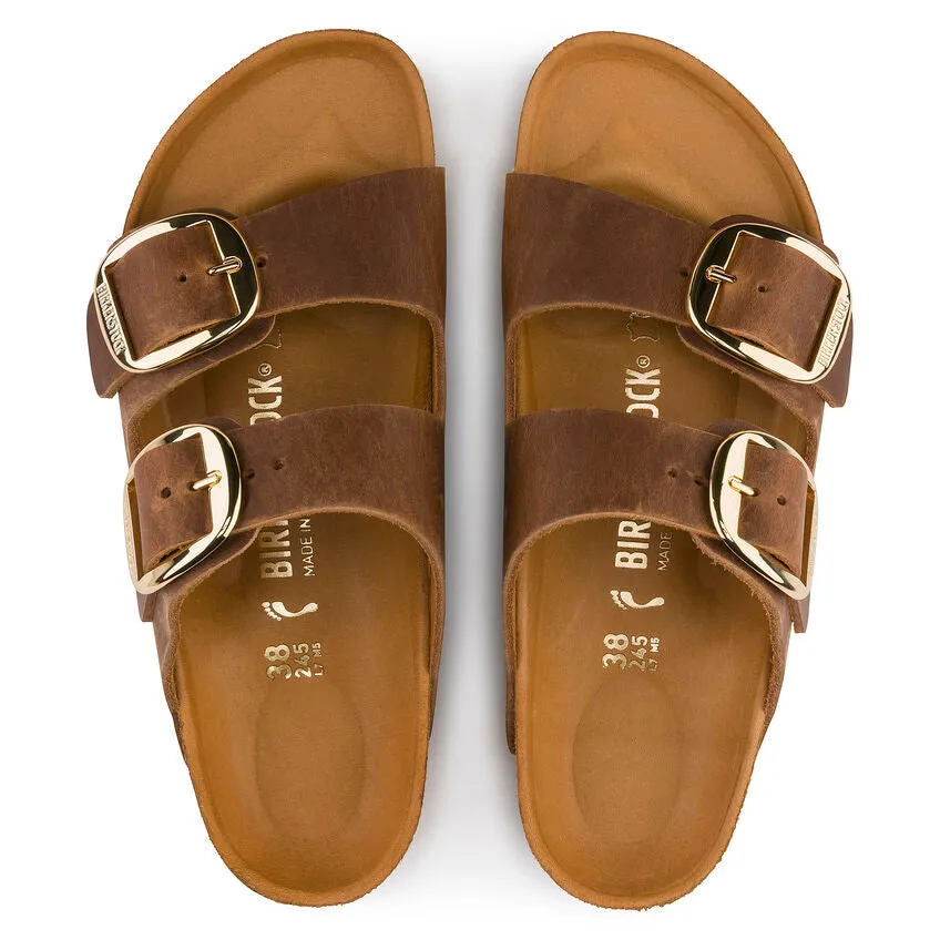 Birkenstock Women's Arizona Big Buckle Oiled Leather Sandal - Cognac