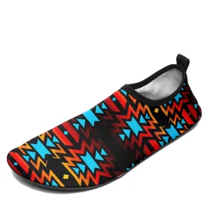 Black Fire and Turquoise Sockamoccs Kid's Sockamoccs Slip On Shoes