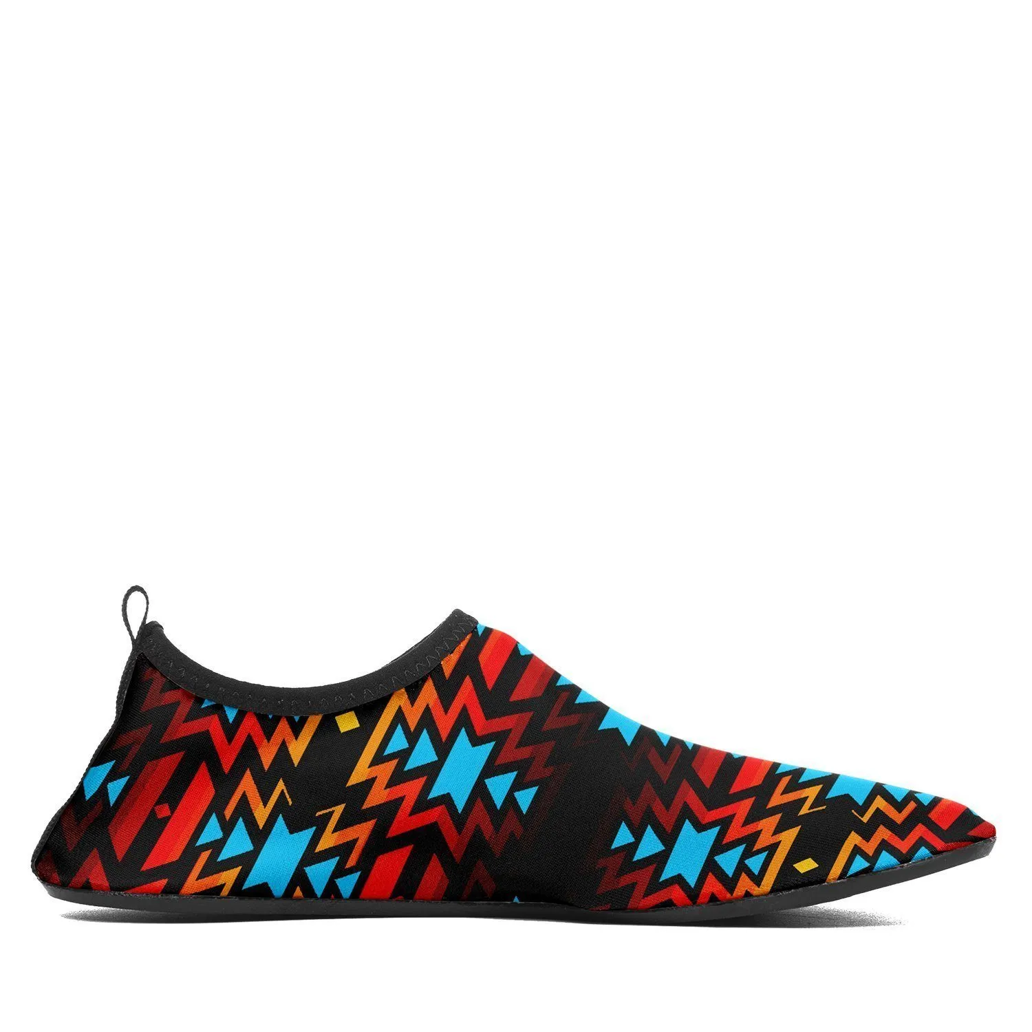 Black Fire and Turquoise Sockamoccs Kid's Sockamoccs Slip On Shoes