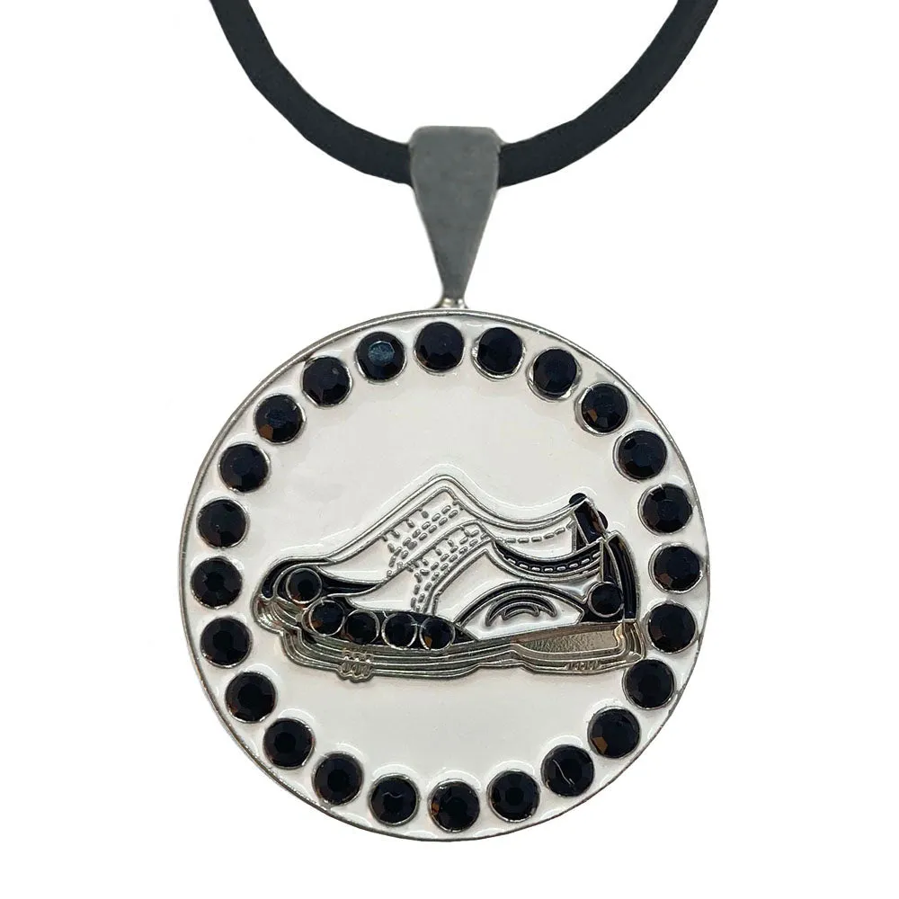 Black Golf Shoes Golf Ball Marker Necklace