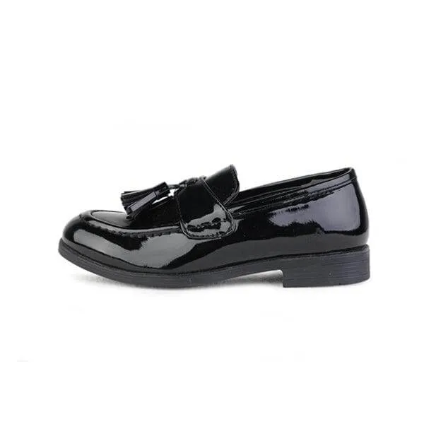 BLACK LEATHER TASSEL FORMAL SHOES