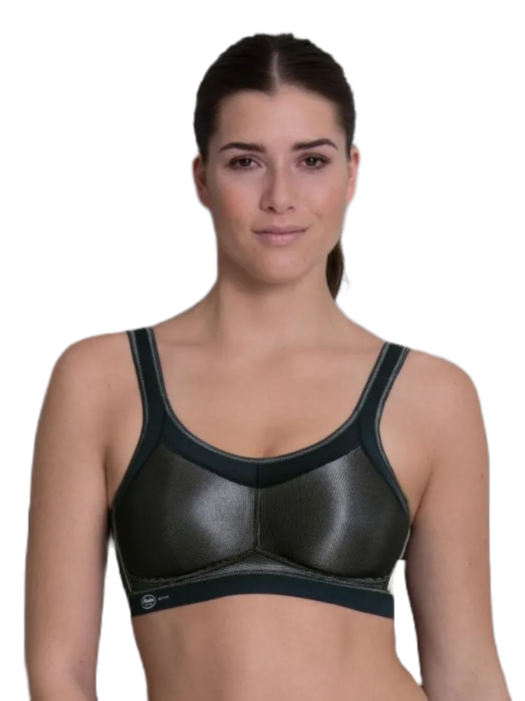 Black Maximum Support Momentum Sports Bra