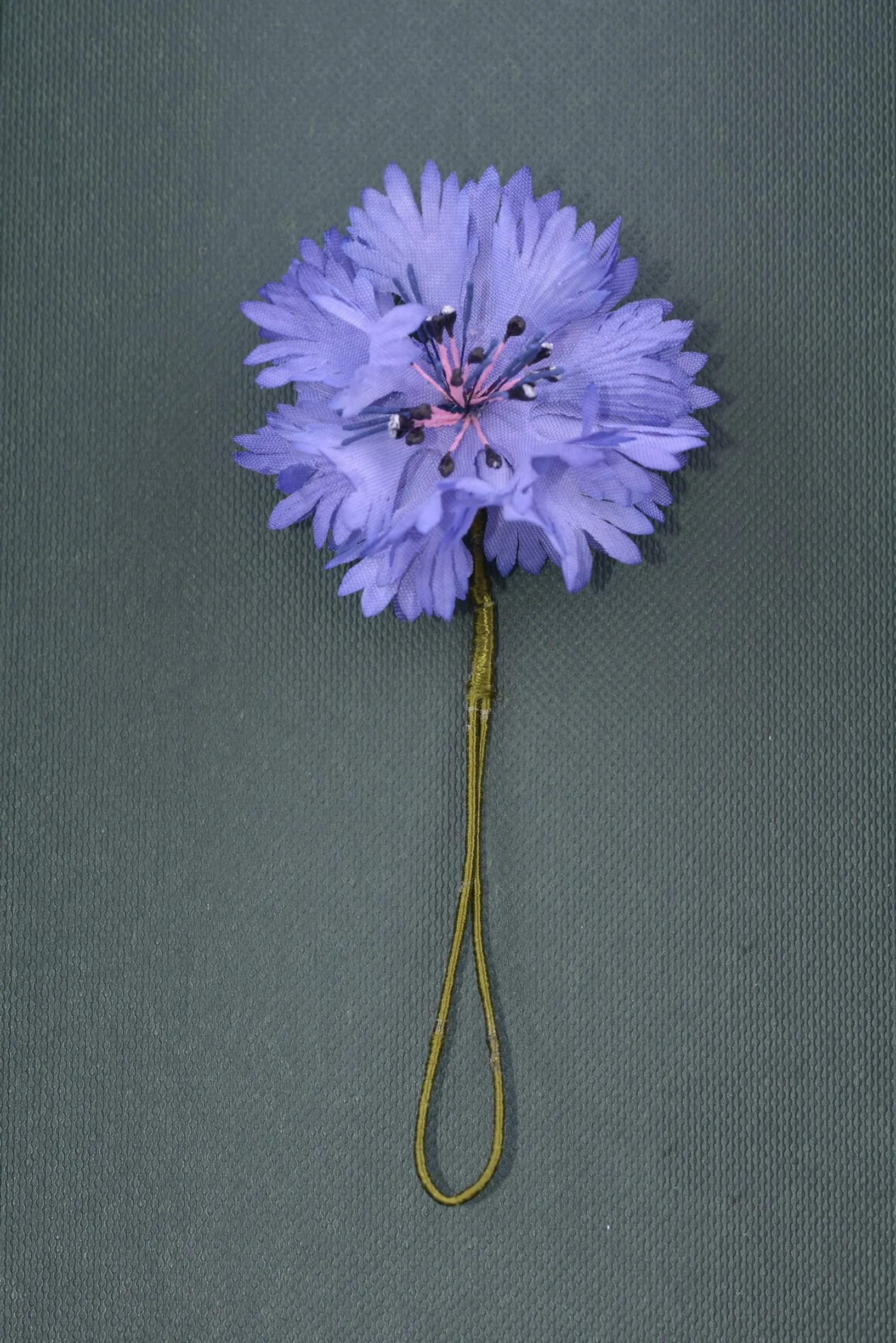 Blue Cornflower Silk Boutonnière Flower