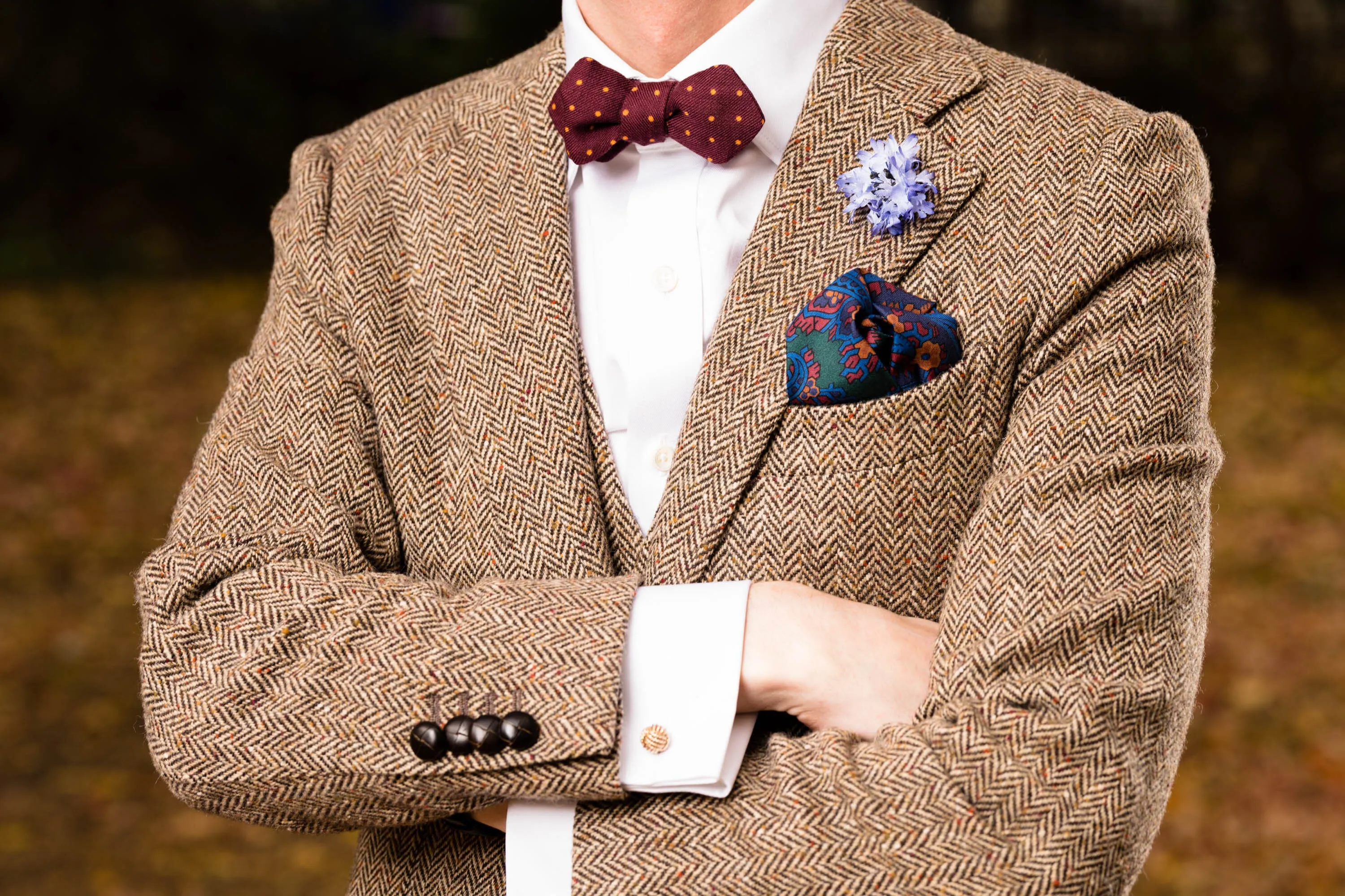 Blue Cornflower Silk Boutonnière Flower