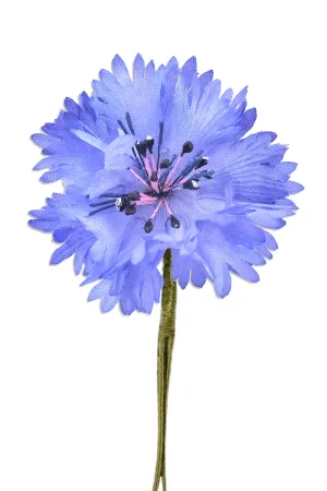 Blue Cornflower Silk Boutonnière Flower