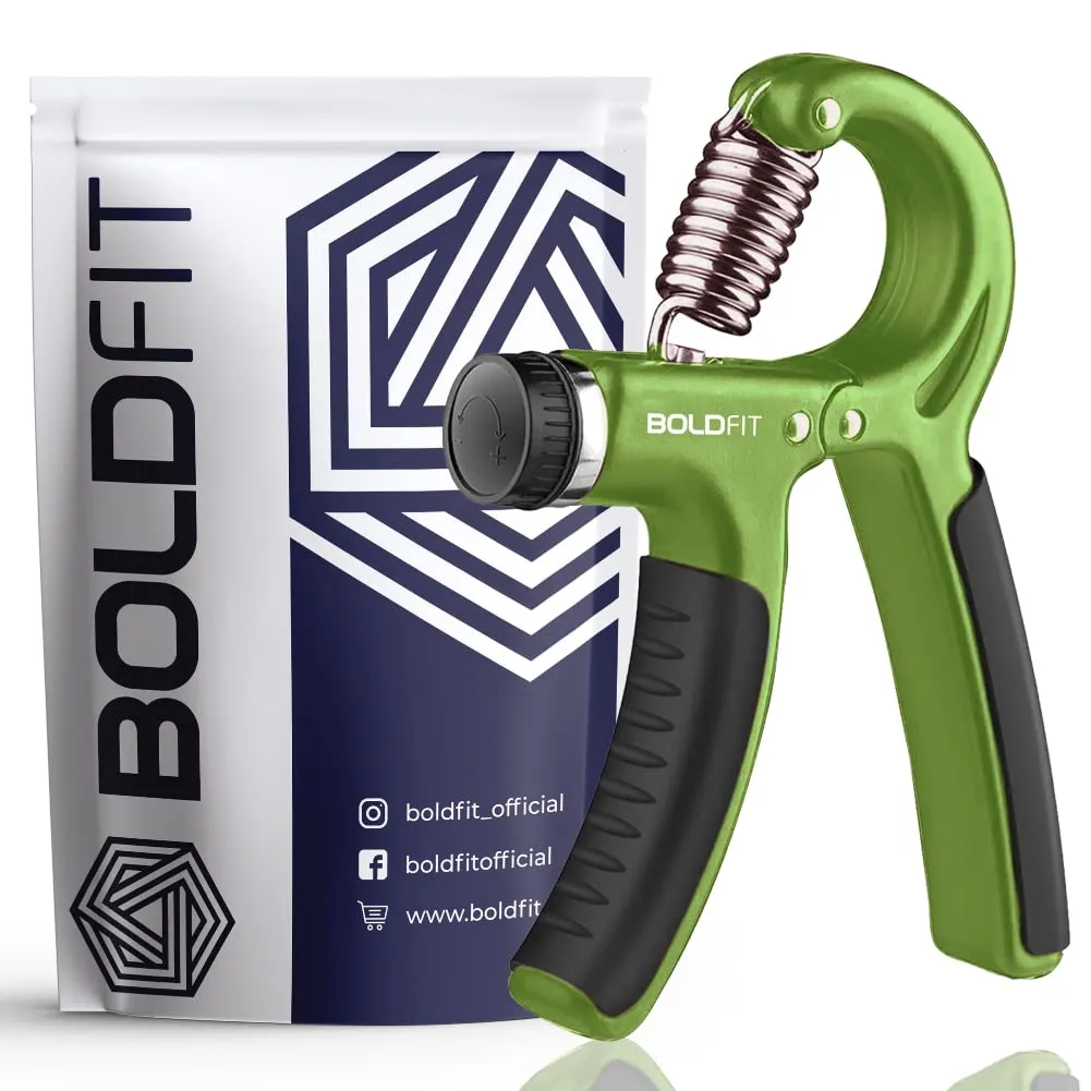 Boldfit Gym Shaker for Protein Shake Green-700 Ml, Plastic, Pack of 1 Adjustable Hand Grip Strengthener - Army Green (60Kg)