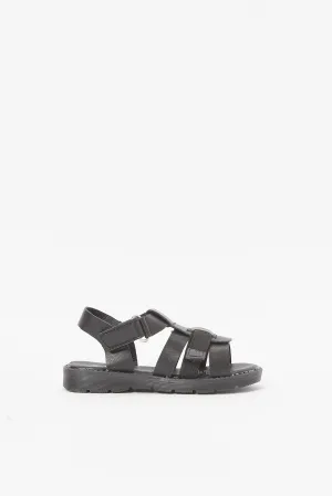 Boys Black Velcro Comfort Sandal