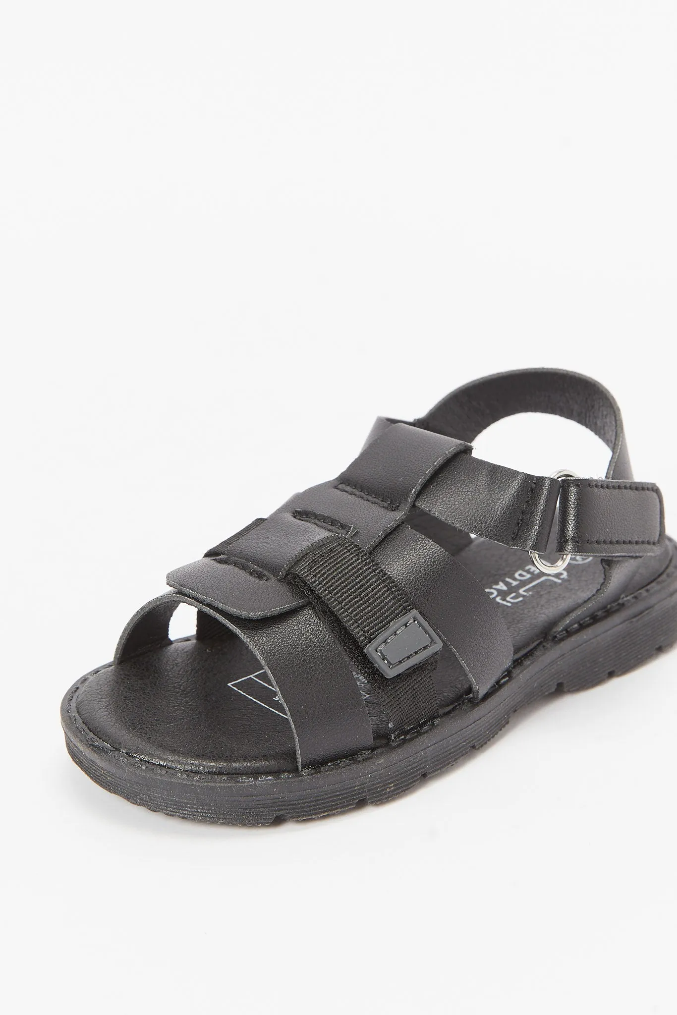 Boys Black Velcro Comfort Sandal