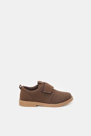 Boys Brown Derby Strap Shoes