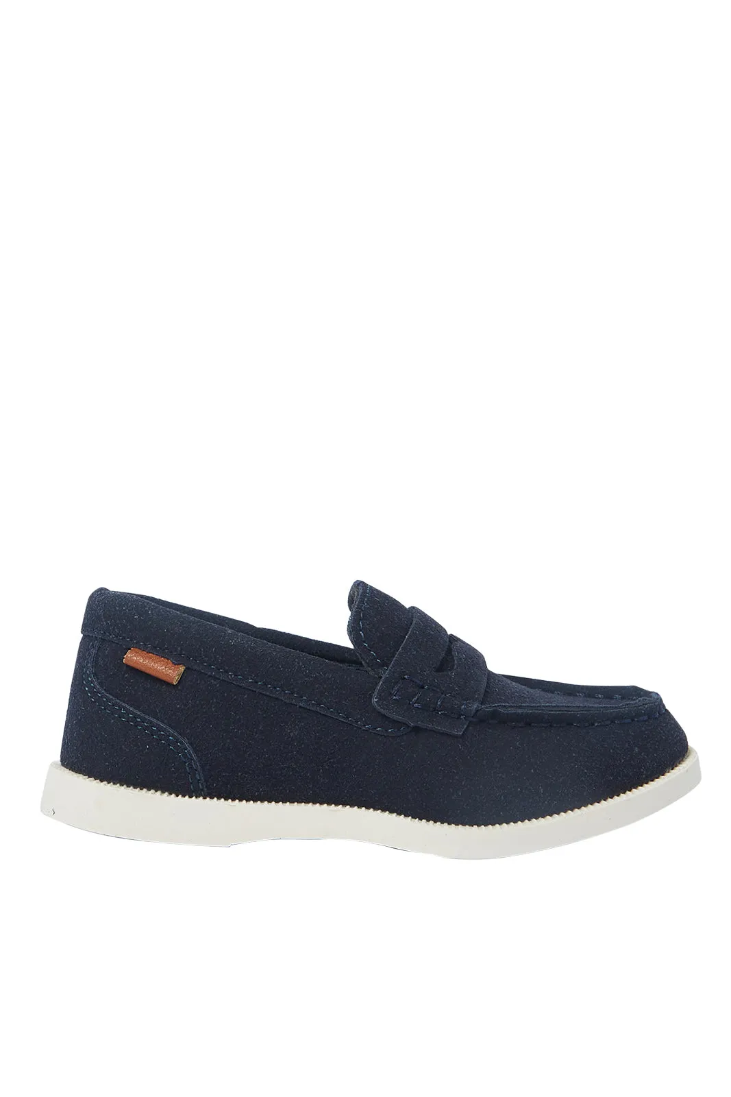 Boys Navy Textured Loafer