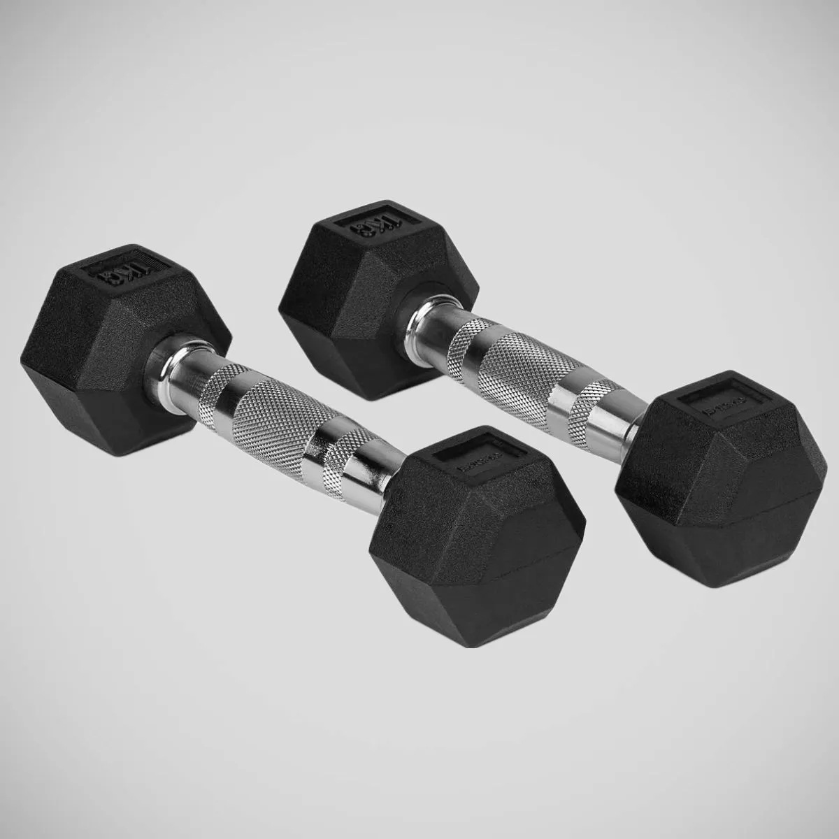 Bytomic Rubber 1kg Hexagon Dumbbell Set Black