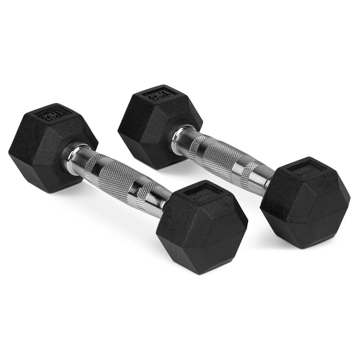 Bytomic Rubber 1kg Hexagon Dumbbell Set Black