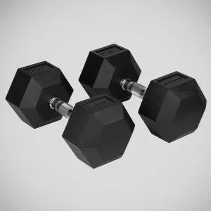 Bytomic Rubber 20kg Hexagon Dumbbell Set Black