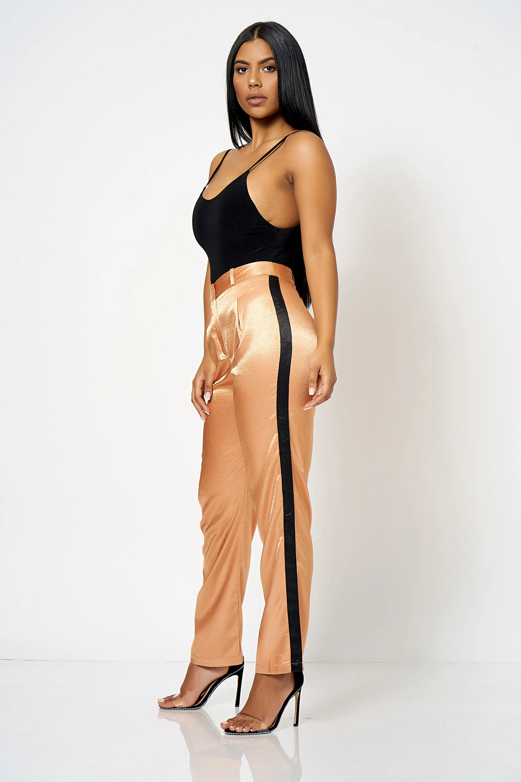 Copper Side Stripe Co-ord Trousers